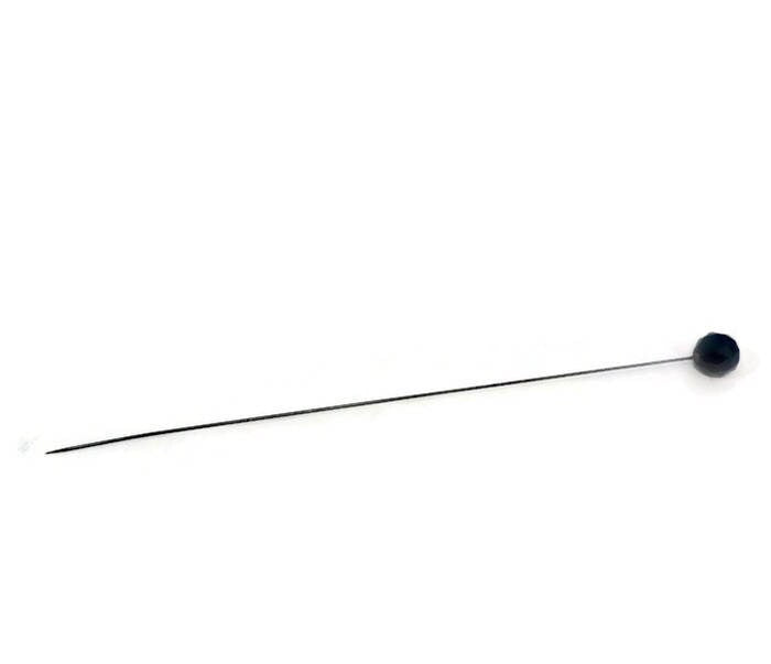 Antique Black Glass Ball Hat Pin - Duckwells