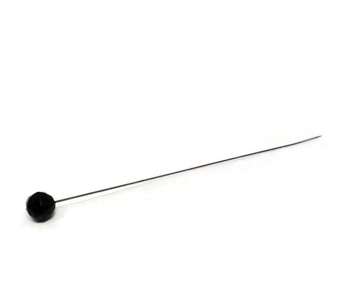 Antique Black Glass Ball Hat Pin - Duckwells