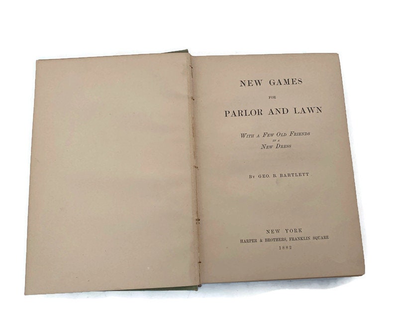 Antique Book New Games for Parlor and Lawn - Duckwells