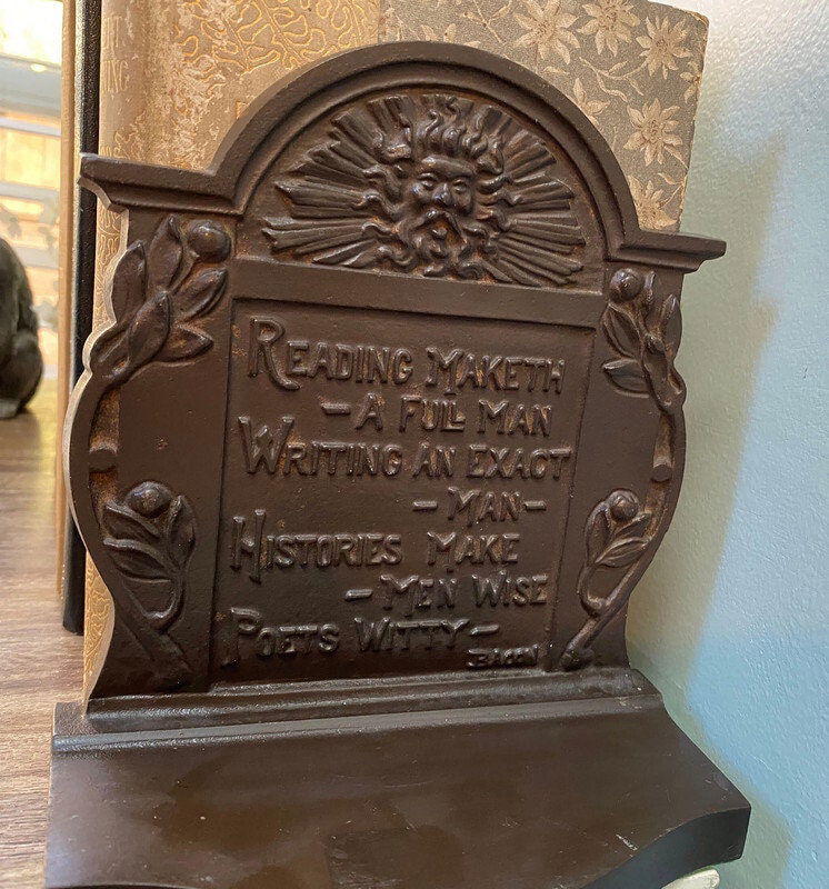 Antique Cast Iron Bradley and Hubbard Literary Bookends at Duckwells