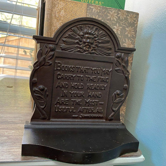 Antique Cast Iron Bradley and Hubbard Literary Bookends at Duckwells