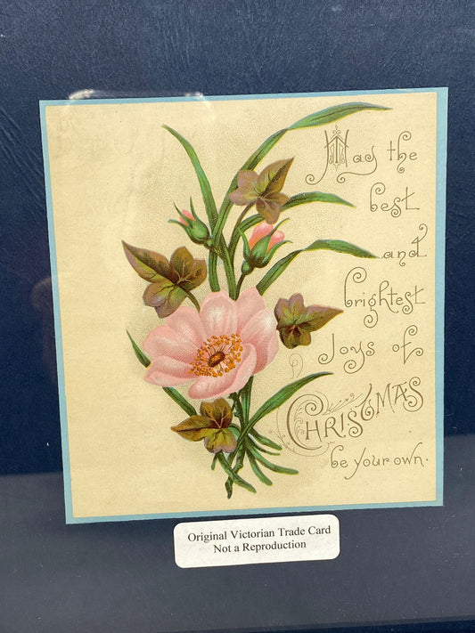 Antique Framed Christmas Trade Card at Duckwells