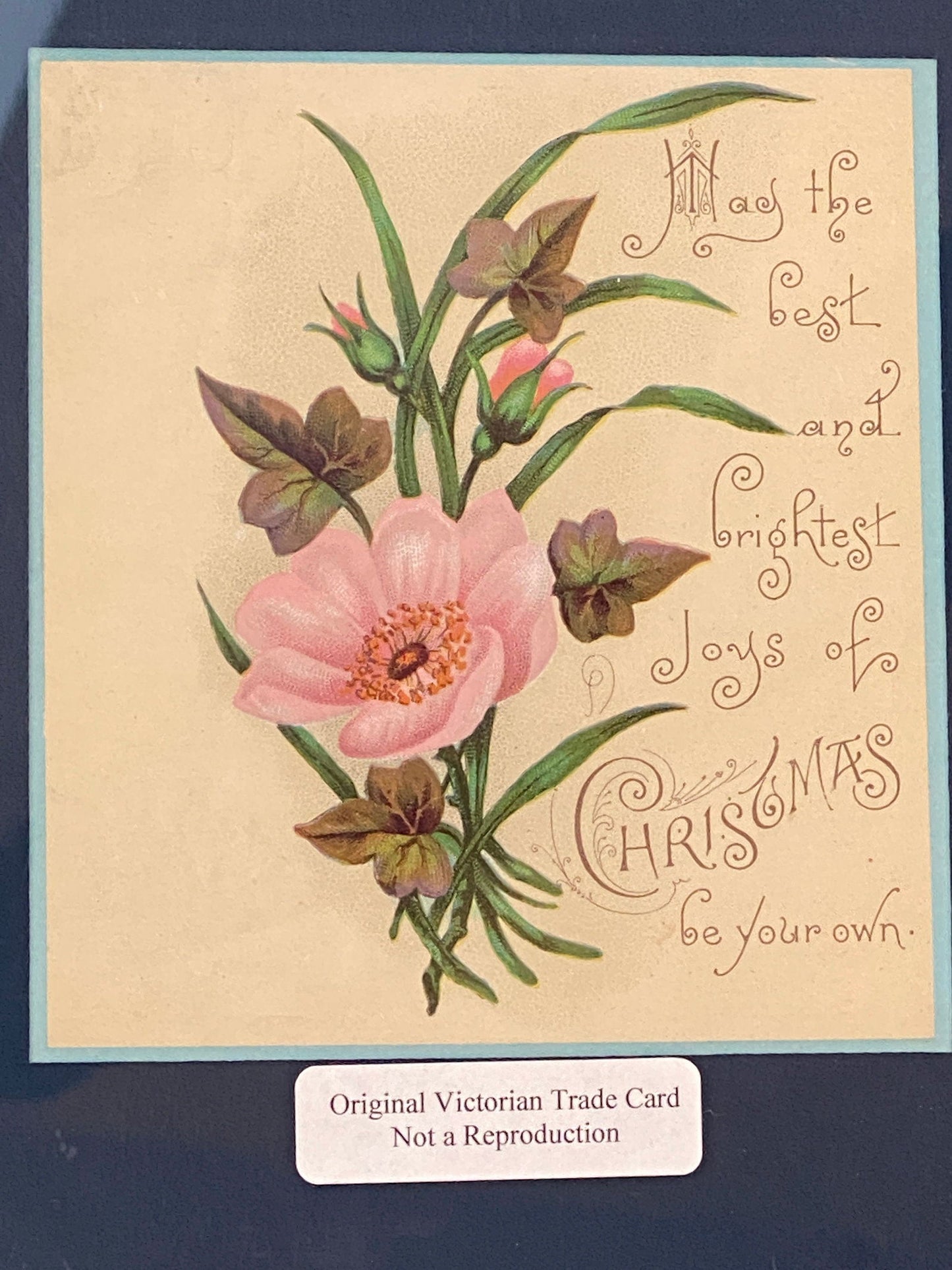 Antique Framed Christmas Trade Card at Duckwells