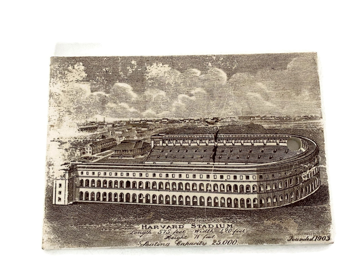 Antique Harvard Stadium Ceramic Calendar Tile - Duckwells