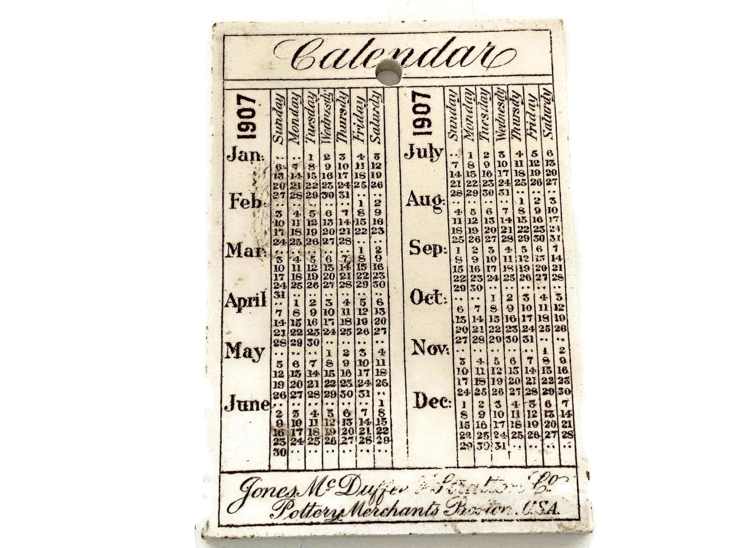 Antique Harvard Stadium Ceramic Calendar Tile - Duckwells