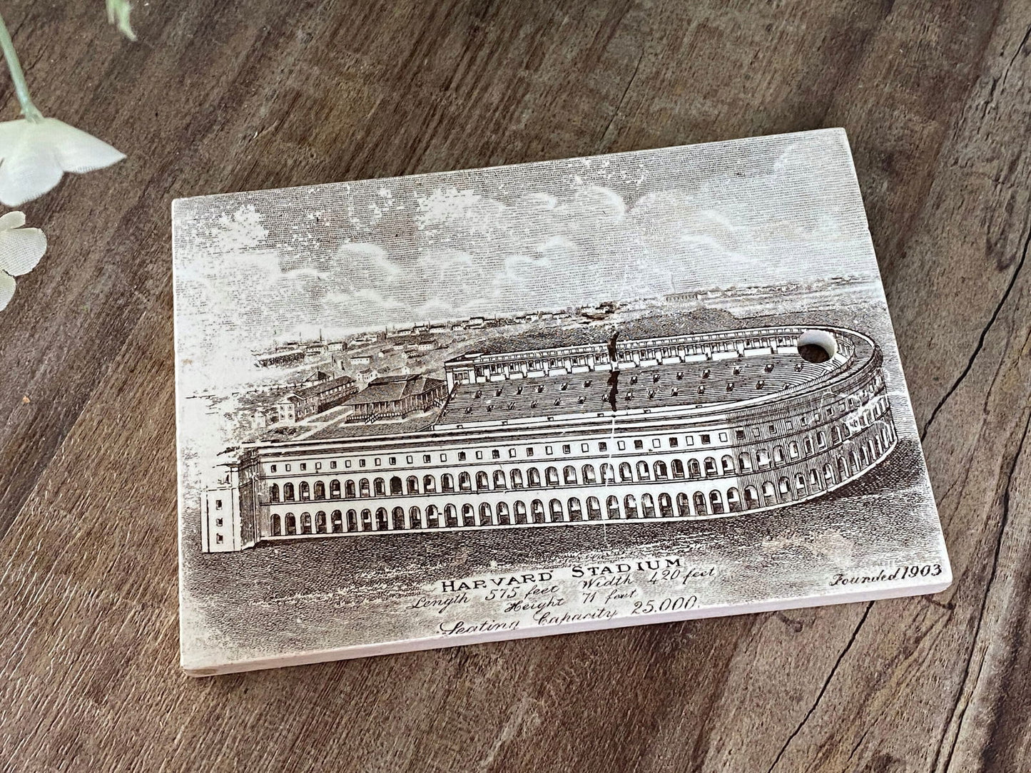 Antique Harvard Stadium Ceramic Calendar Tile - Duckwells