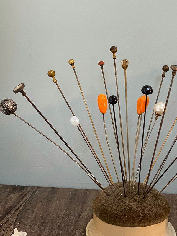 Antique Hatpin Holder and Hatpins at Duckwells