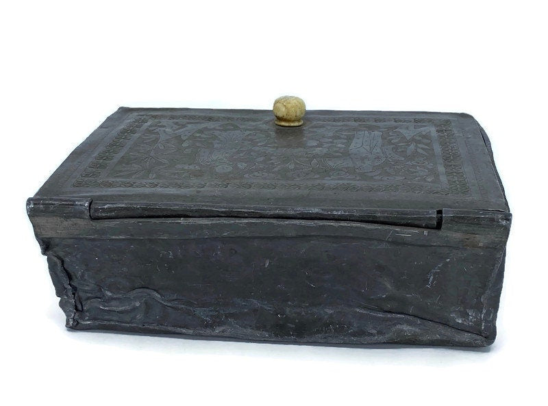 Antique Japanese Pewter Box at Duckwells
