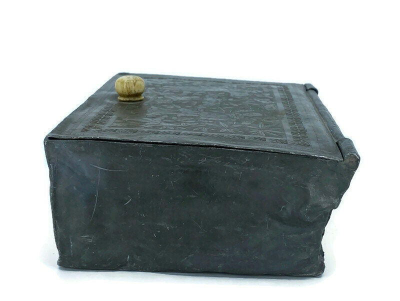 Antique Japanese Pewter Box at Duckwells
