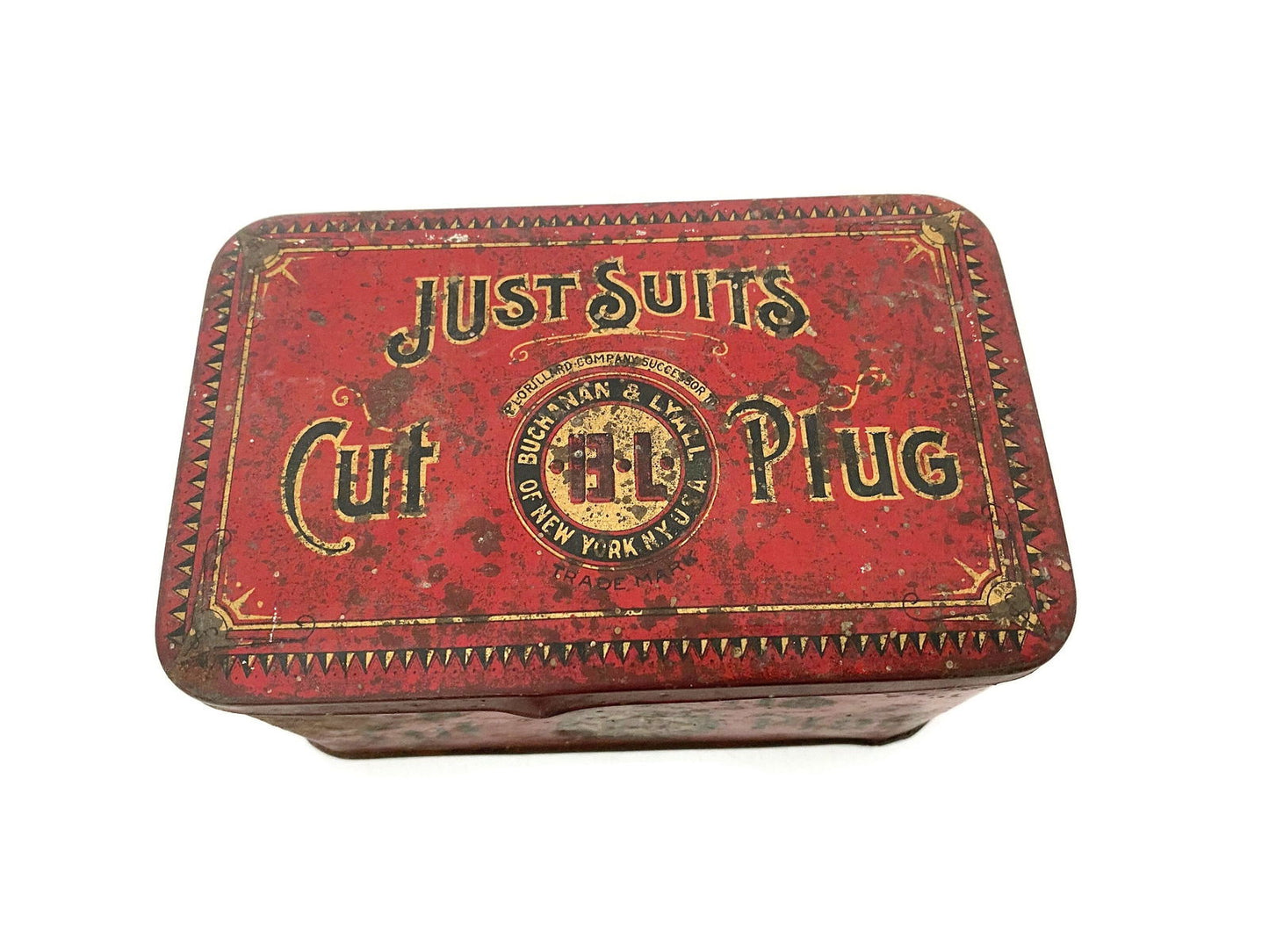 Antique Just Suits Advertising Tin - Duckwells