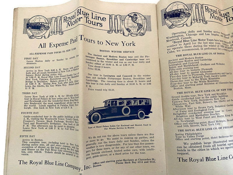 Antique New England Sightseeing Brochure for Boston and Vicinity - Duckwells