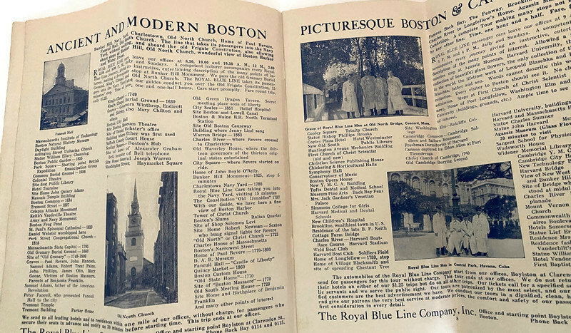 Antique New England Sightseeing Brochure for Boston and Vicinity - Duckwells