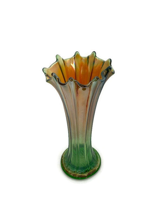 Antique Northwood Thin Ribbed Standard Swung Carnival Glass Vase at Duckwells