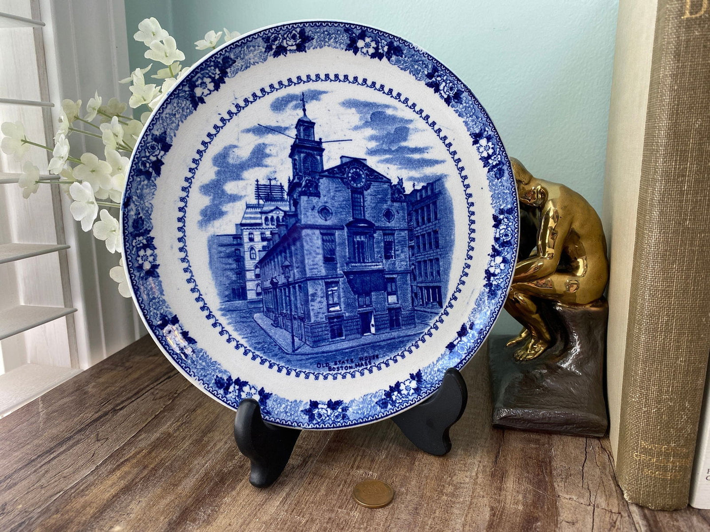 Antique Old State House Boston Massachusetts Souvenir Plate at Duckwells