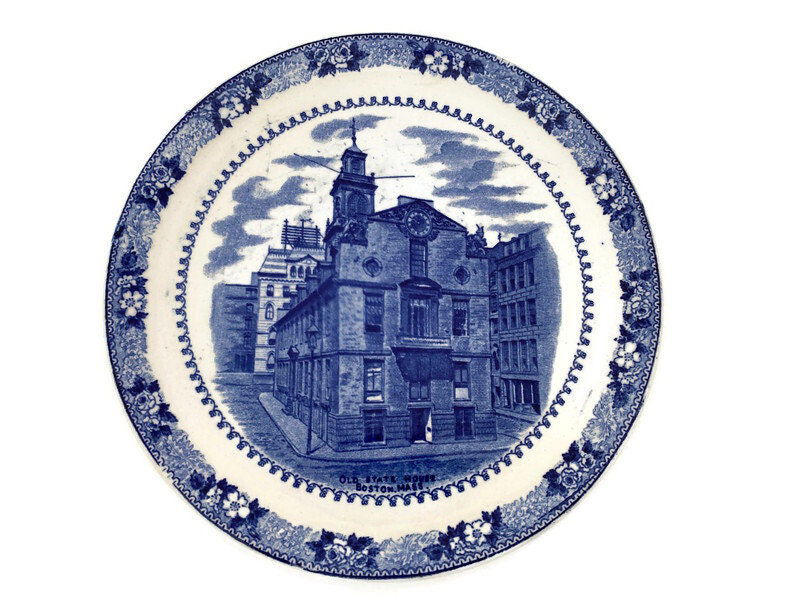 Antique Old State House Boston Massachusetts Souvenir Plate at Duckwells