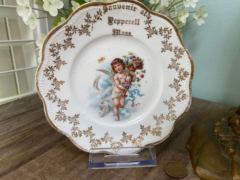 Antique Pepperell Massachusetts Limoges Porcelain Plate at Duckwells