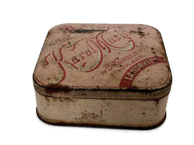 Antique Polish Candy Tin Karol Machlejd Warsaw - Duckwells