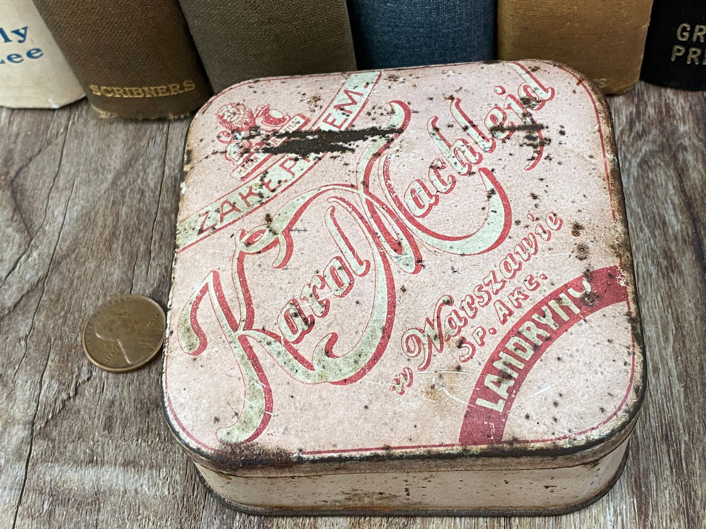 Antique Polish Candy Tin Karol Machlejd Warsaw - Duckwells