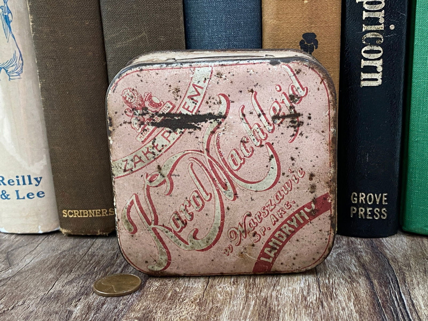 Antique Polish Candy Tin Karol Machlejd Warsaw - Duckwells