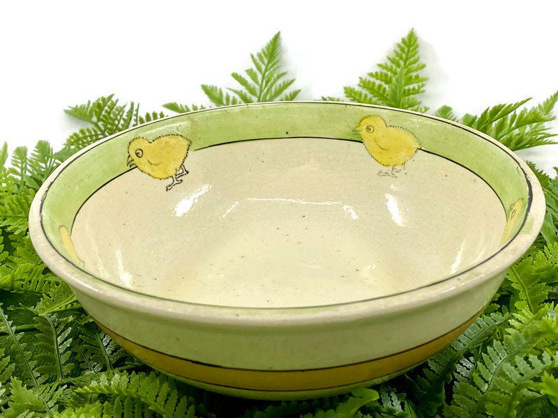 Antique Pottery Chicks Cereal Set - Duckwells