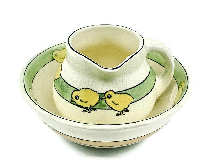 Antique Pottery Chicks Cereal Set - Duckwells