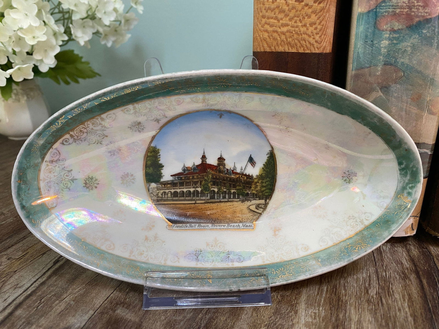 Antique Revere Beach Massachusetts Souvenir Dish - Duckwells