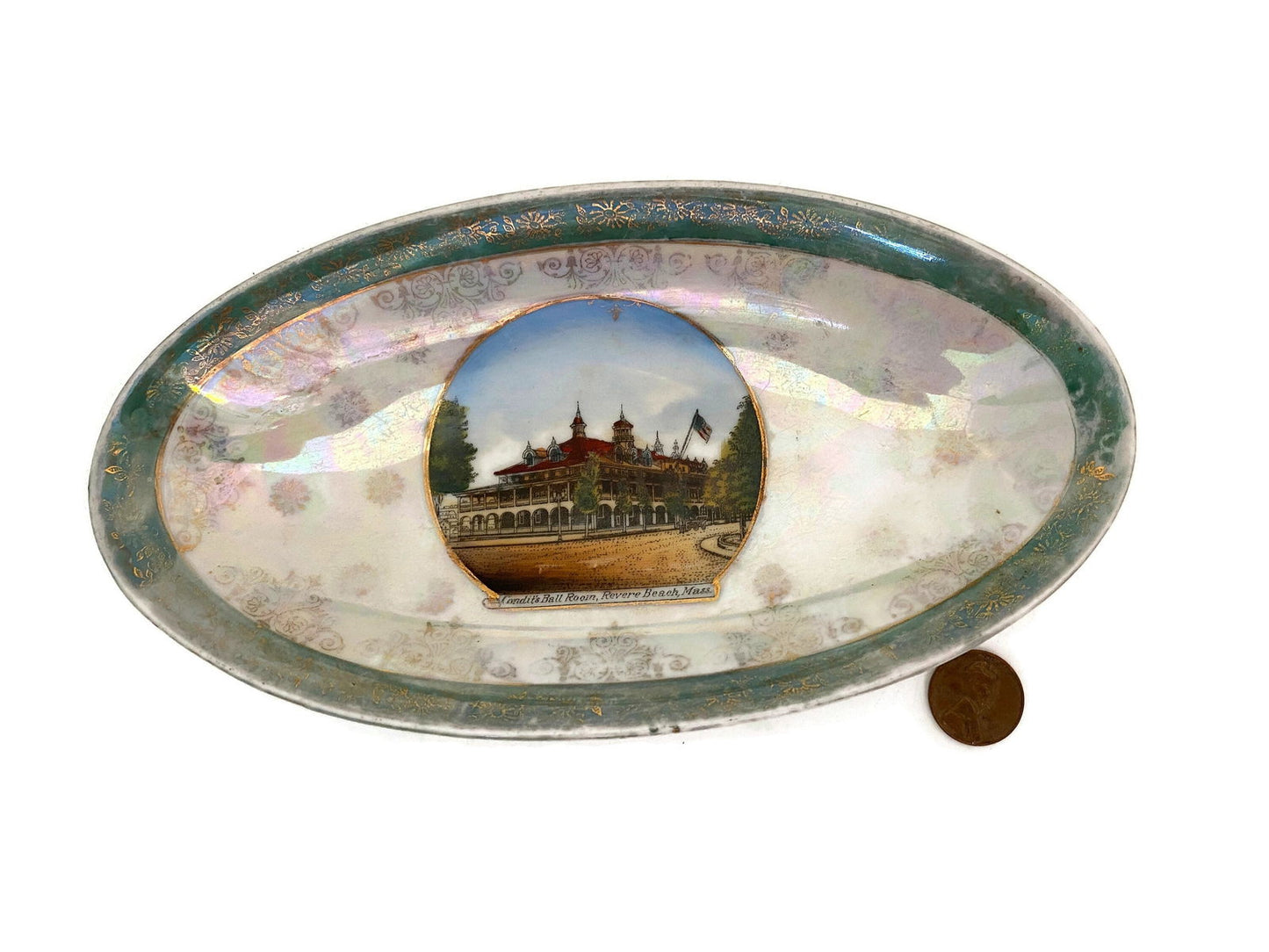 Antique Revere Beach Massachusetts Souvenir Dish - Duckwells