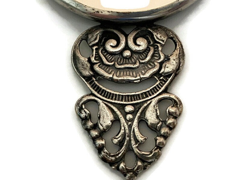 Antique Silverplate Hand Mirror by Hans Jensen Denmark at Duckwells