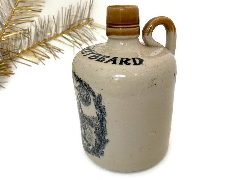 Antique The Greybeard Scotch Whiskey Stoneware Jug - Duckwells