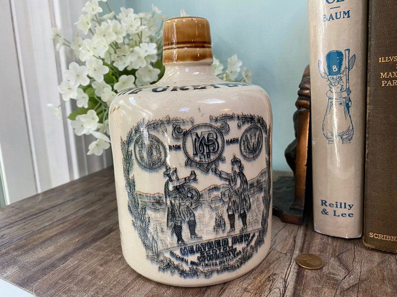 Antique The Greybeard Scotch Whiskey Stoneware Jug - Duckwells