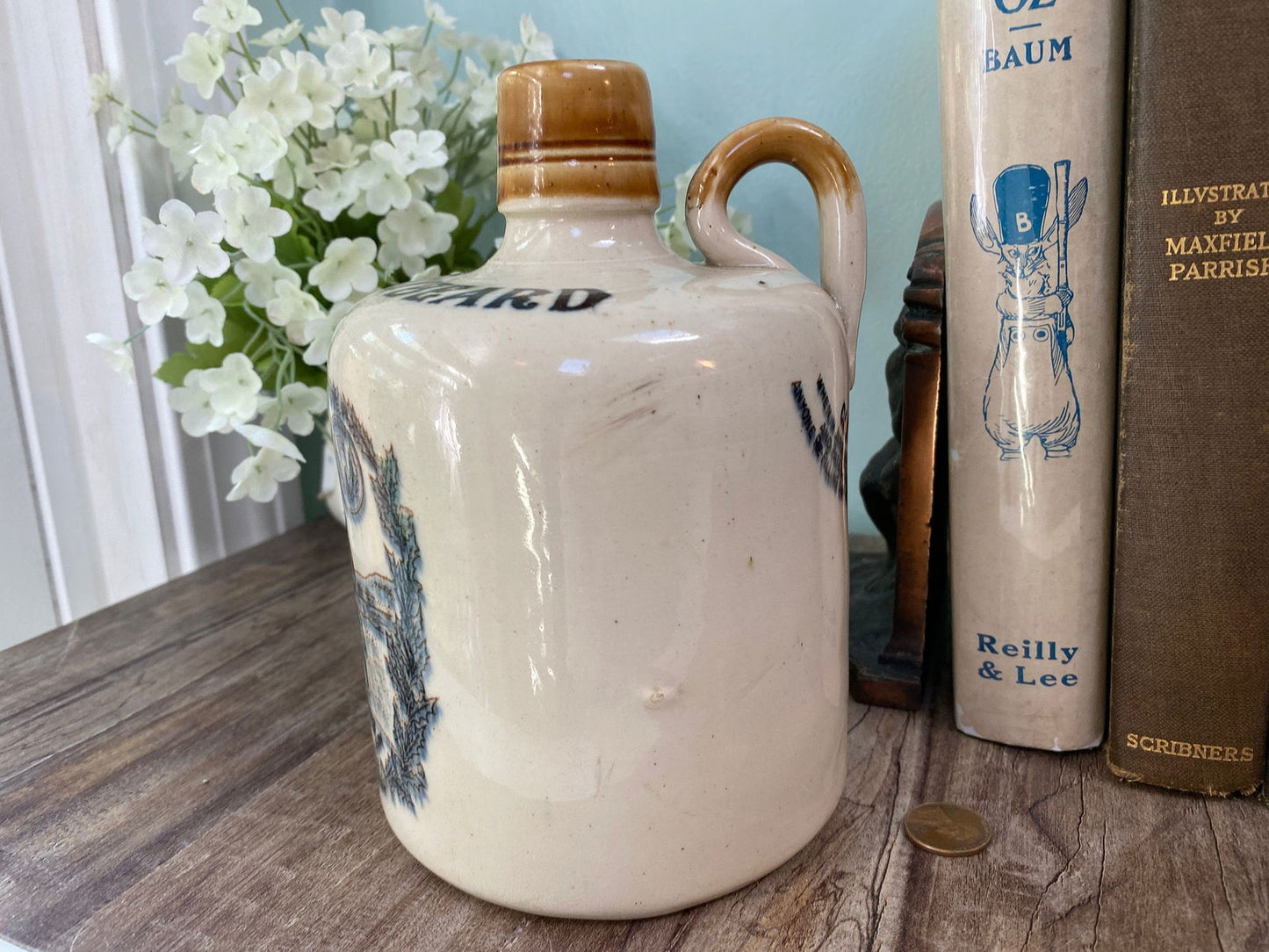 Antique The Greybeard Scotch Whiskey Stoneware Jug - Duckwells