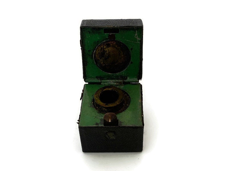 Antique Travel Inkwell in a Miniature Travel Case - Duckwells