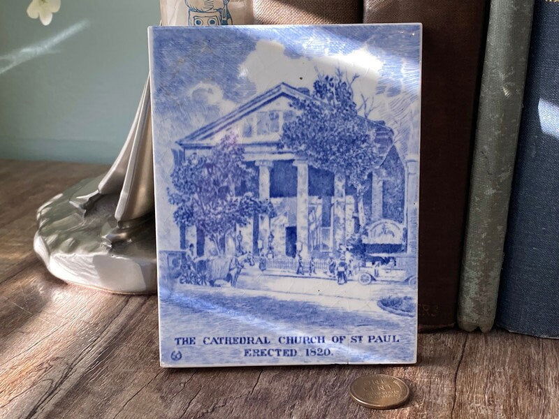 Antique Wedgwood Tile - The Cathedral Church of St. Paul - Duckwells