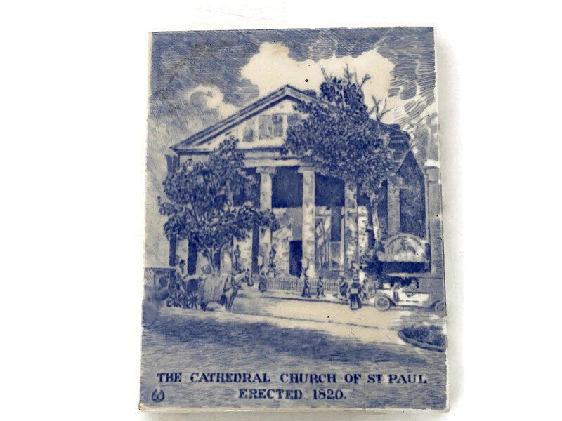 Antique Wedgwood Tile - The Cathedral Church of St. Paul - Duckwells