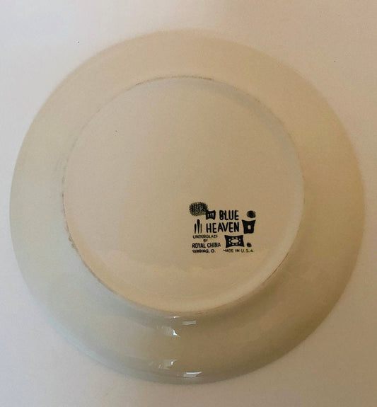 Mid Century Blue Heaven Dinner Plateby Royal China at Duckwells