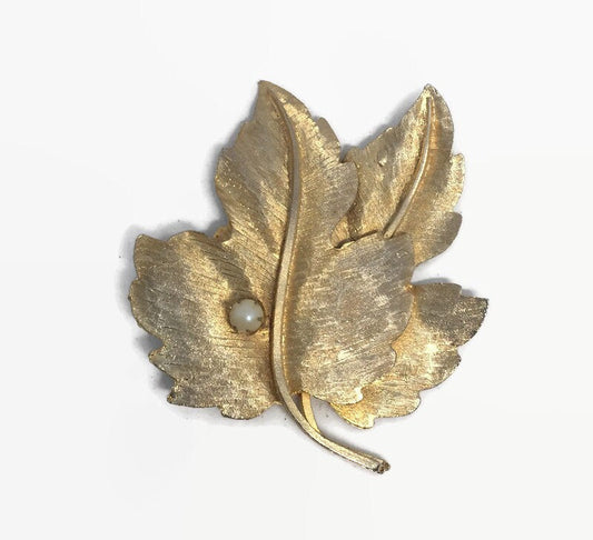 Mid Century Extra Large Leaf Pin at Duckwells