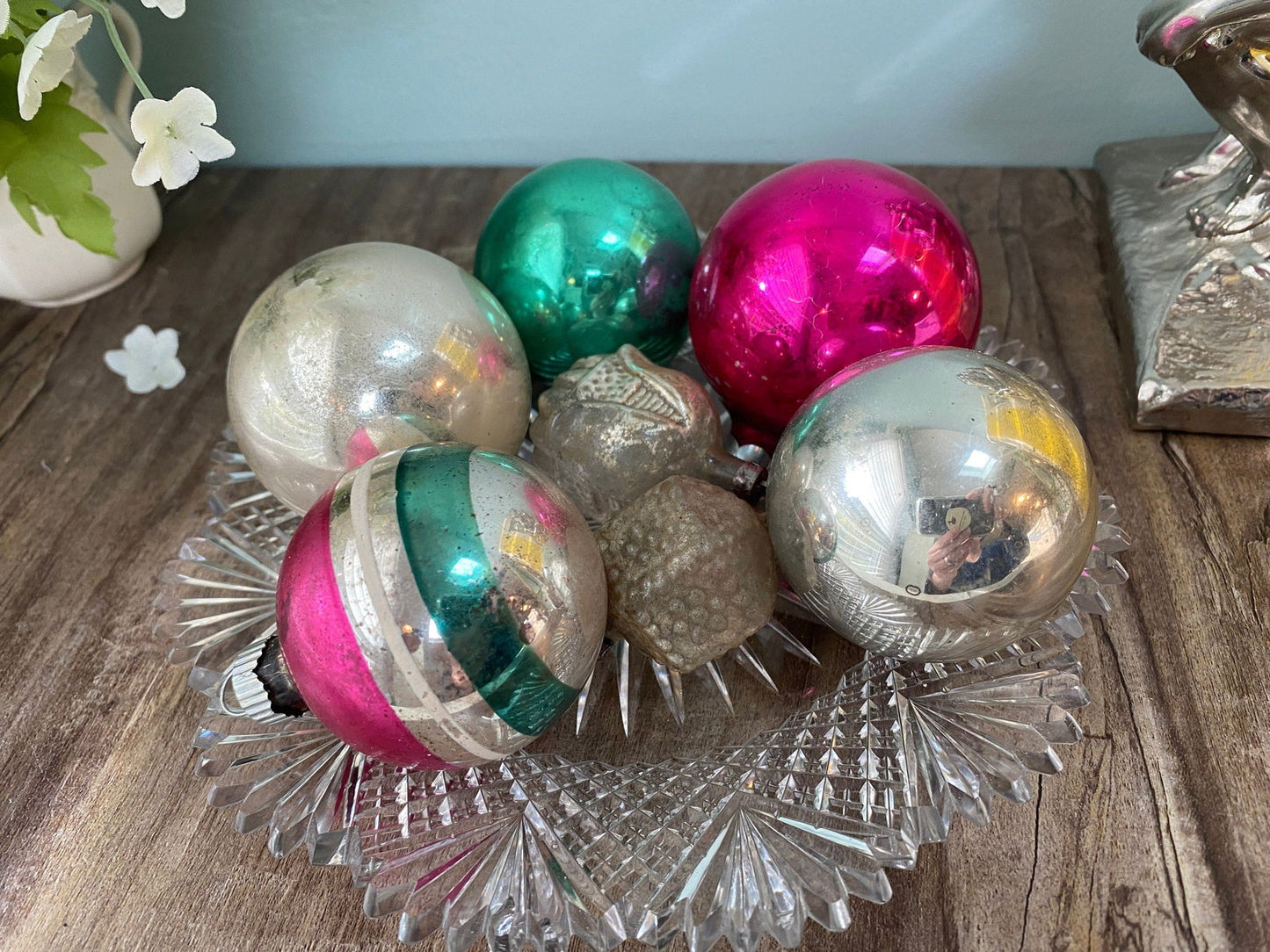 Mid Century Glass Christmas Tree Ornaments at Duckwells