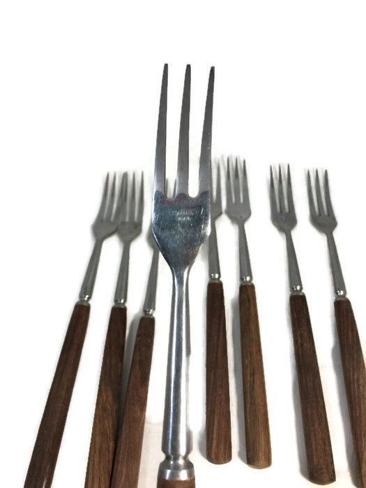 Mid Century Serving Fondue Forks at Duckwells