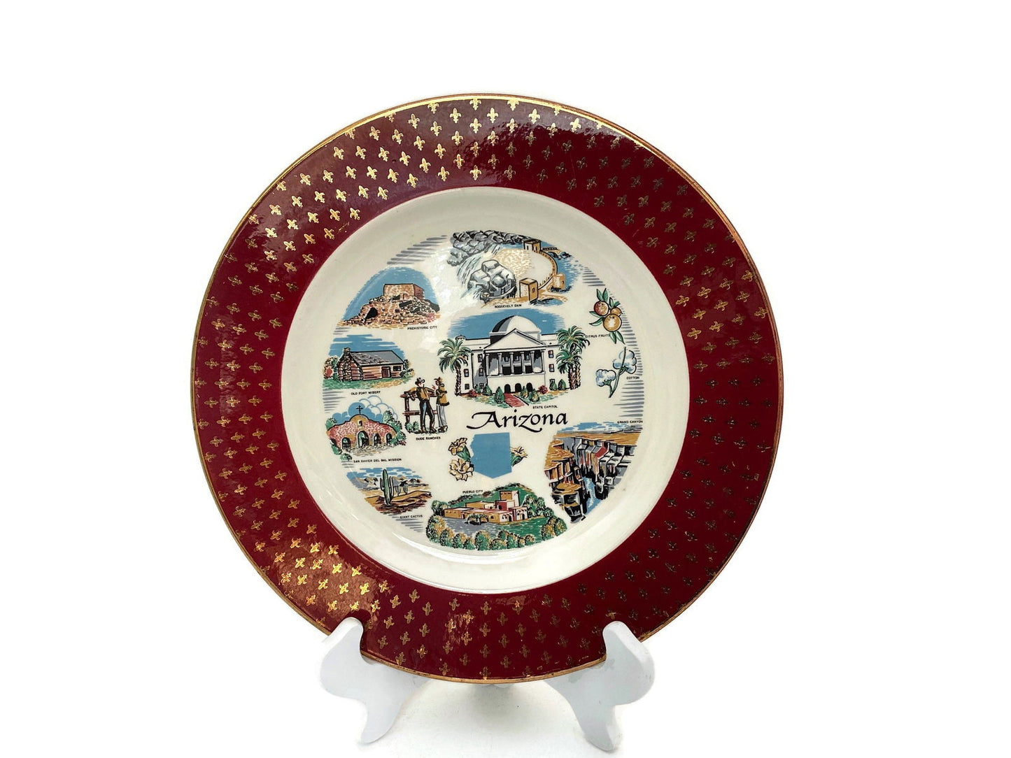 Midcentury Arizona Souvenir Plate - Duckwells