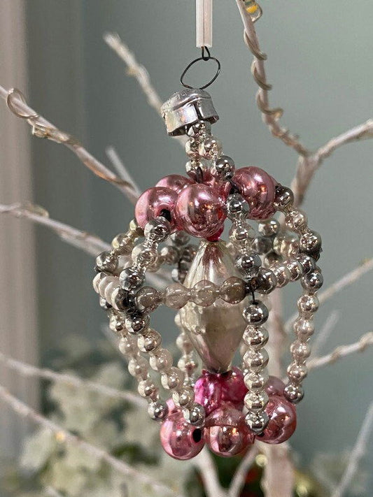 Midcentury Beaded Christmas Ornament and Floral Picks at Duckwells