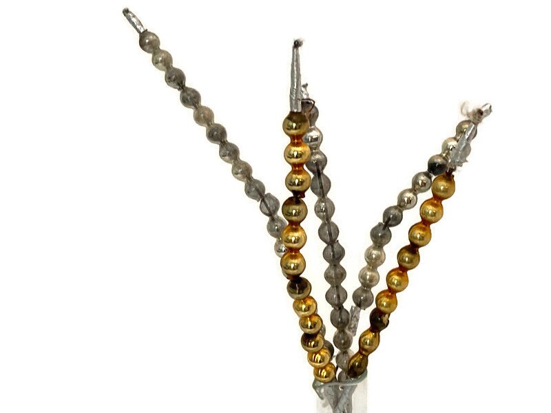 Midcentury Beaded Christmas Ornament and Floral Picks at Duckwells