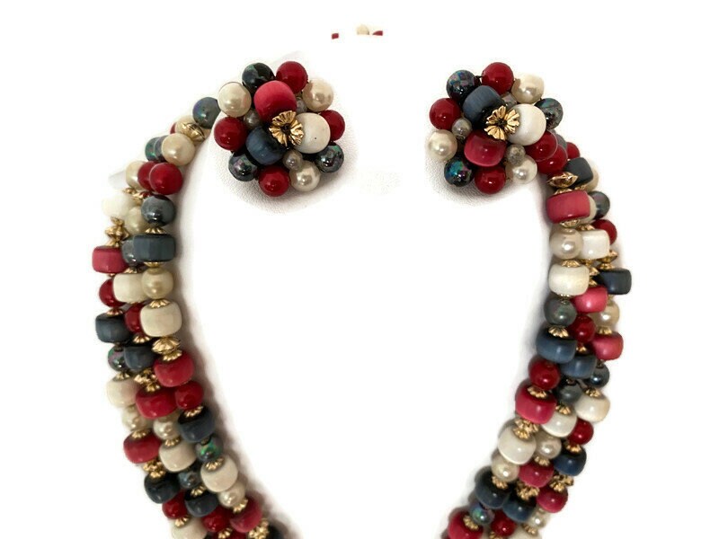 Midcentury Beaded Jewelry Set at Duckwells