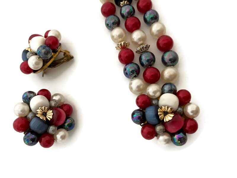 Midcentury Beaded Jewelry Set at Duckwells