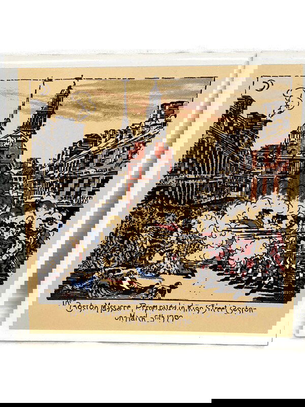 Midcentury Boston Massacre Ceramic Tile Trivet - Duckwells