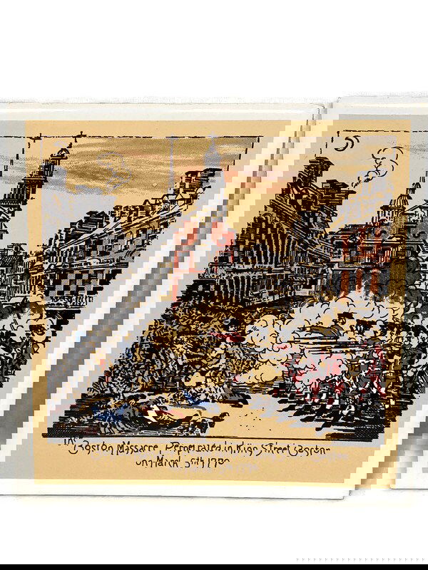 Midcentury Boston Massacre Ceramic Tile Trivet - Duckwells