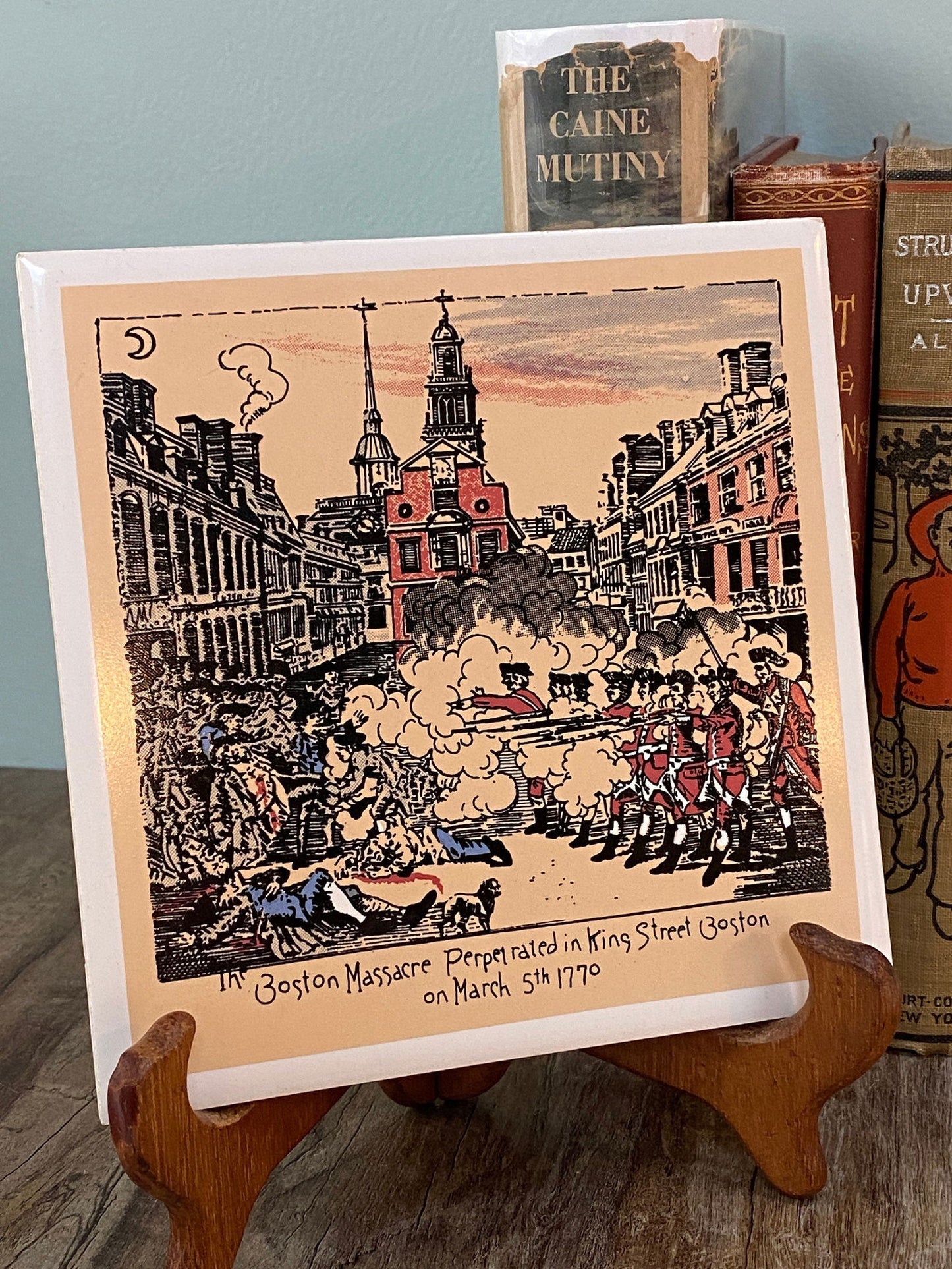 Midcentury Boston Massacre Ceramic Tile Trivet - Duckwells