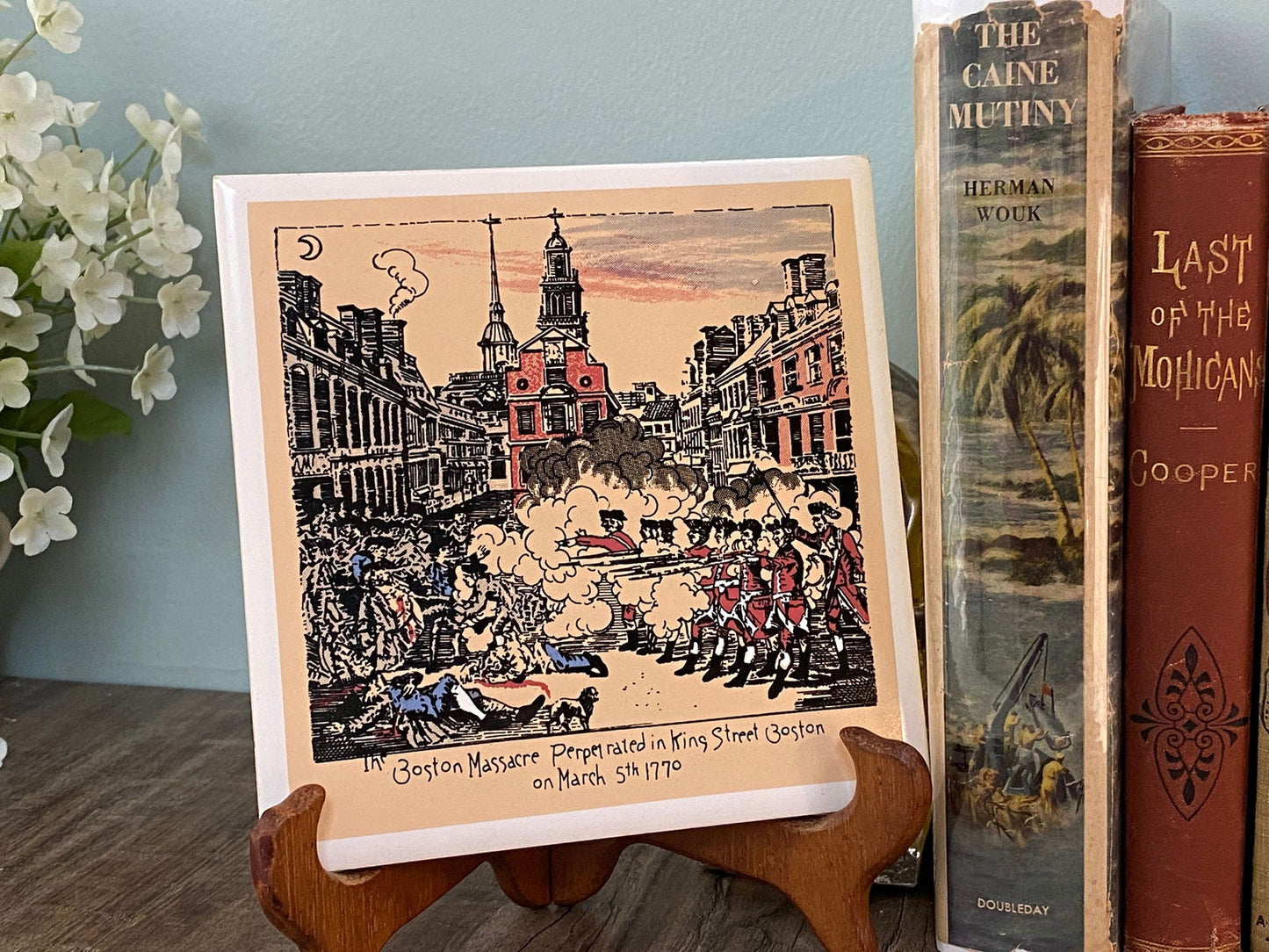Midcentury Boston Massacre Ceramic Tile Trivet - Duckwells
