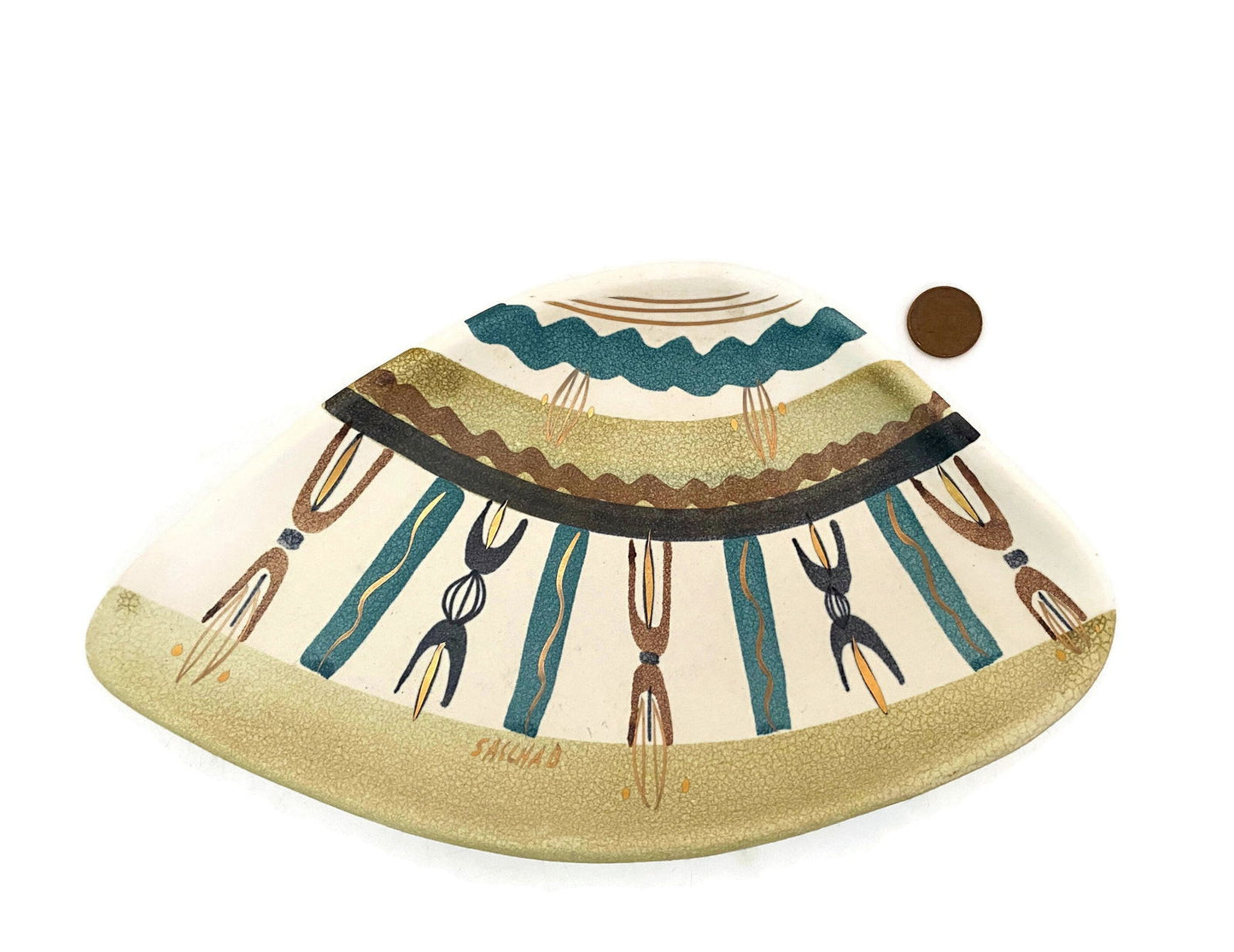 Midcentury California Pottery Dish by Sascha Brastoff at Duckwells