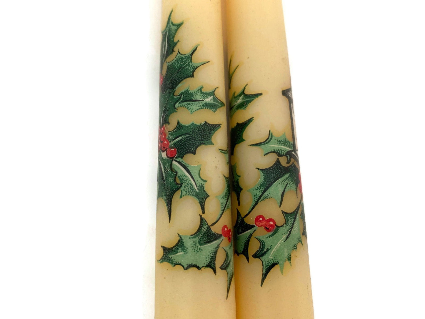 Midcentury Christmas Candle Tapers in Original Box at Duckwells
