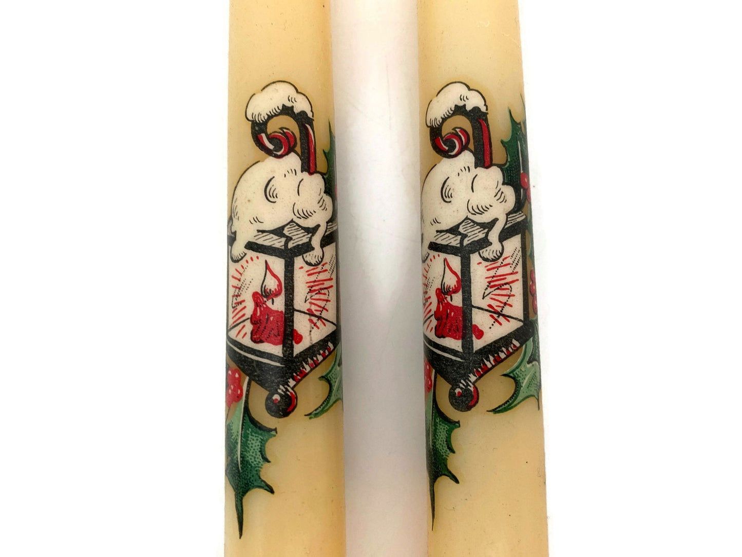 Midcentury Christmas Candle Tapers in Original Box at Duckwells
